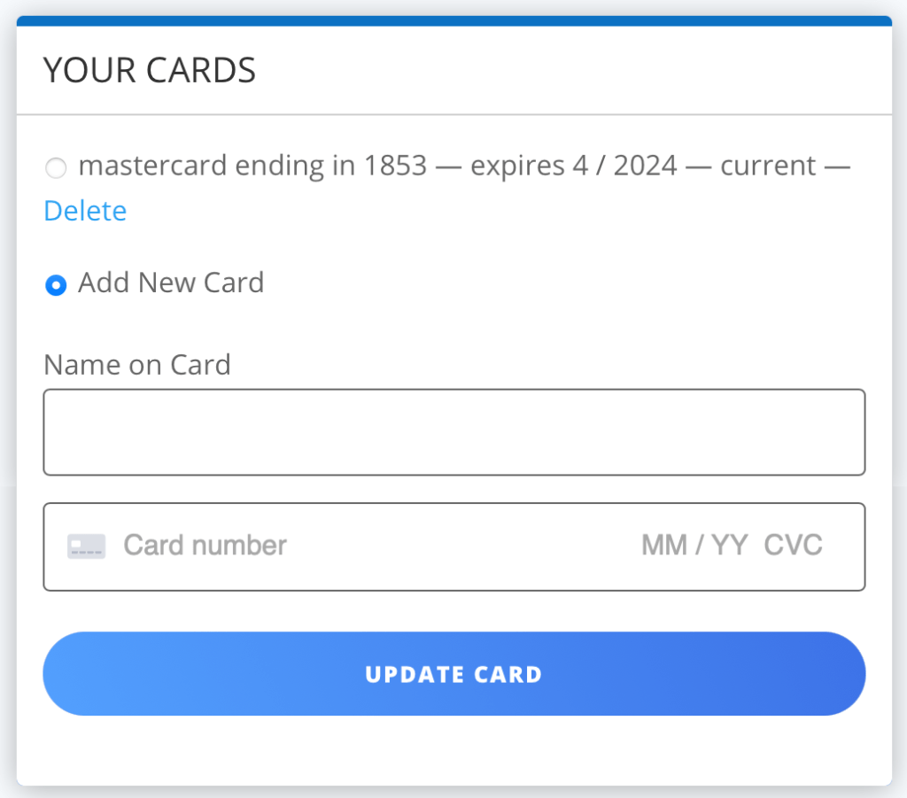 Update Payment Details