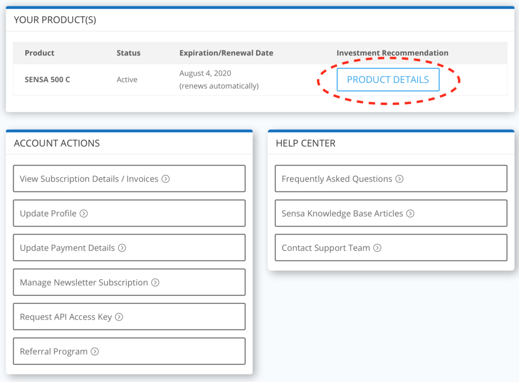 Account Dashboard